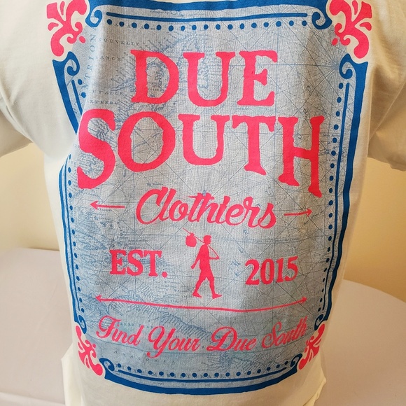 Due South Pink Blue Pocket T - Picture 2 of 8